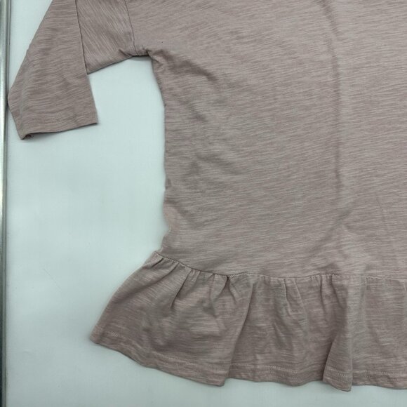 MerSea Women’s One Size Pink Half Sleeve Peplum Slub Tee Top Ruffle Hem Blouse - Picture 2 of 9